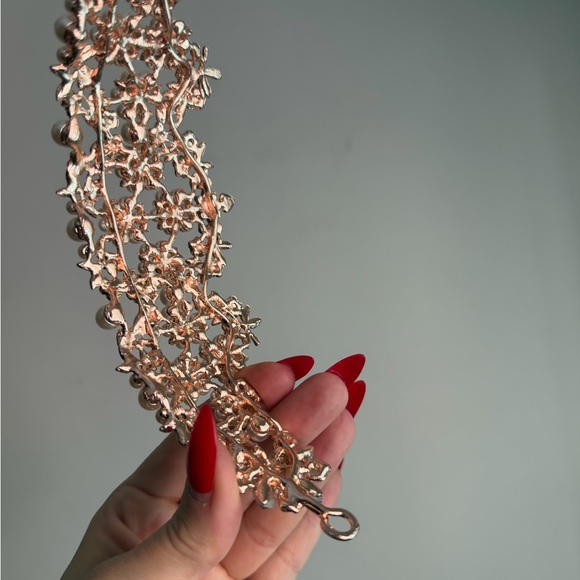 Elegant Pearl and Crystal Hair Accessory rosegold, new - Picture 5 of 12